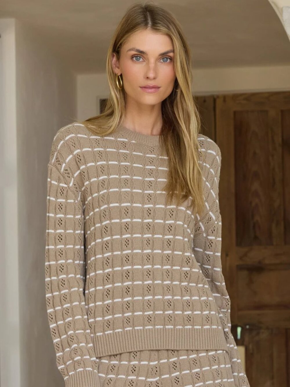 Stitches Stripe Kiera Machiato Pullover